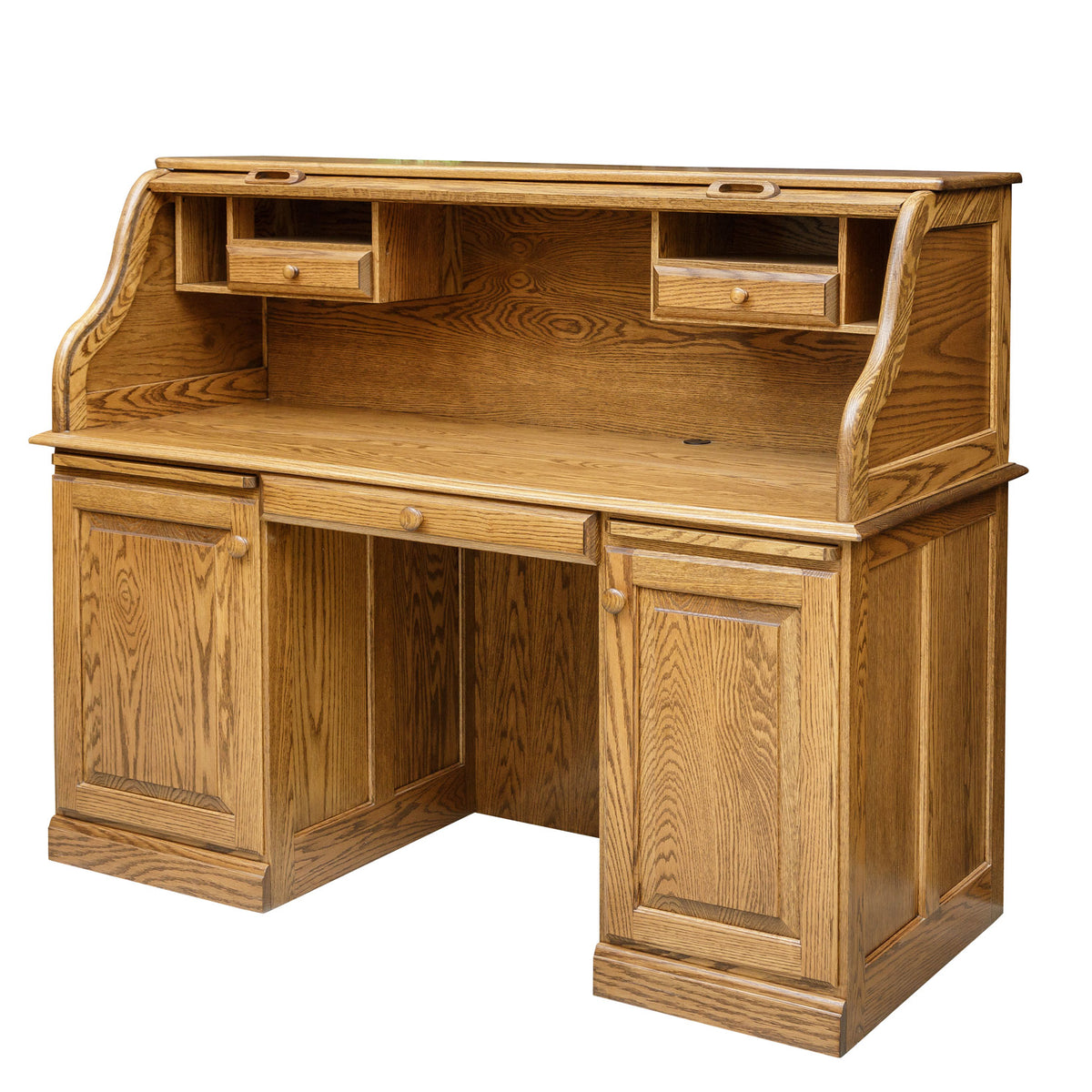Amish Traditional 60" Wood Roll Top Computer Desk