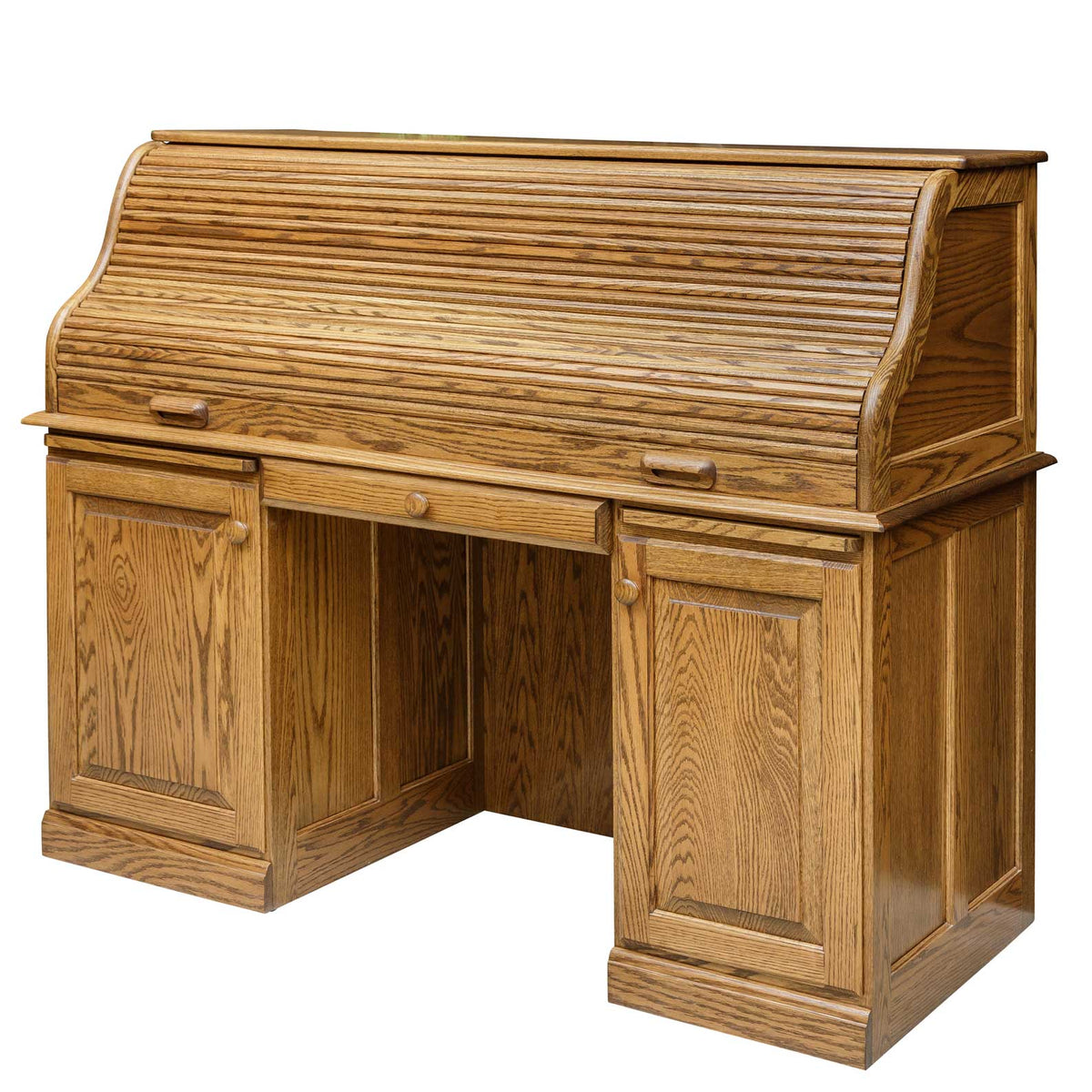 Amish Traditional 60" Wood Roll Top Computer Desk