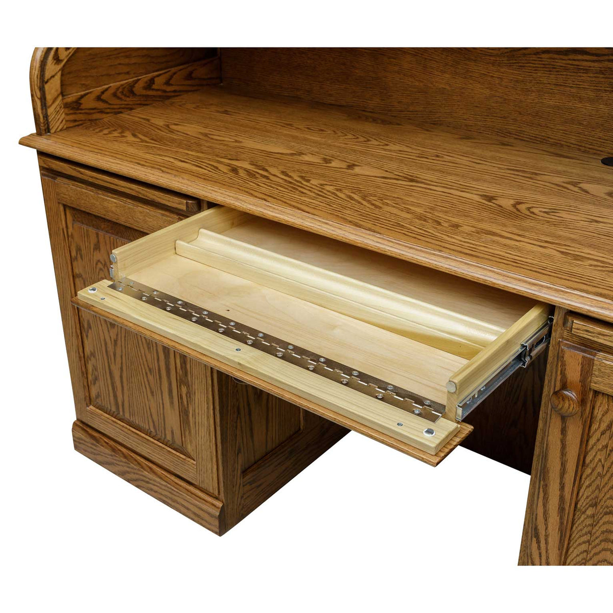 Amish Traditional 60" Wood Roll Top Computer Desk