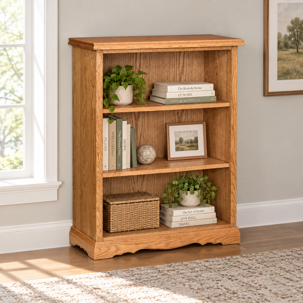 Amish Heritage 47" Wide Bookcase shown in the home office of a transitional home