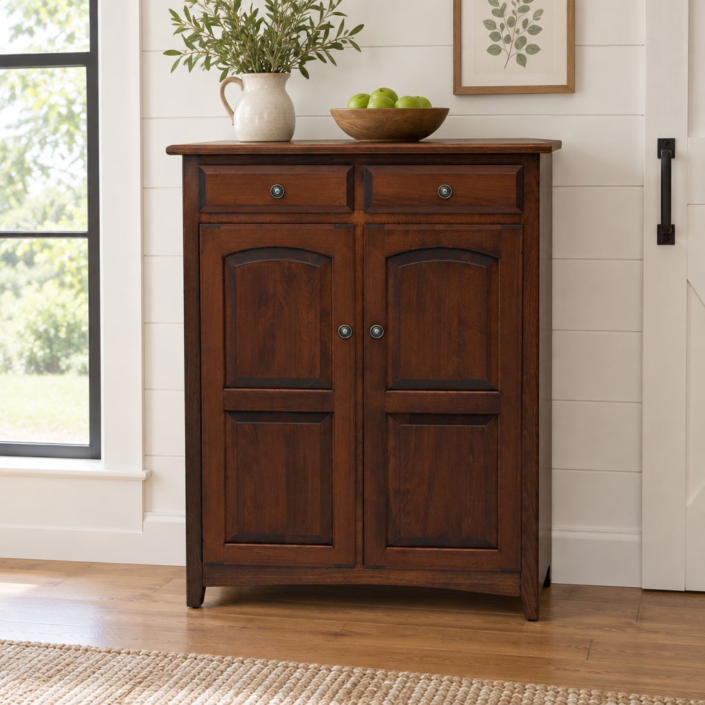 Amish Manchester Pie Safe Pantry shown in the kitchen of a modern farmhouse home