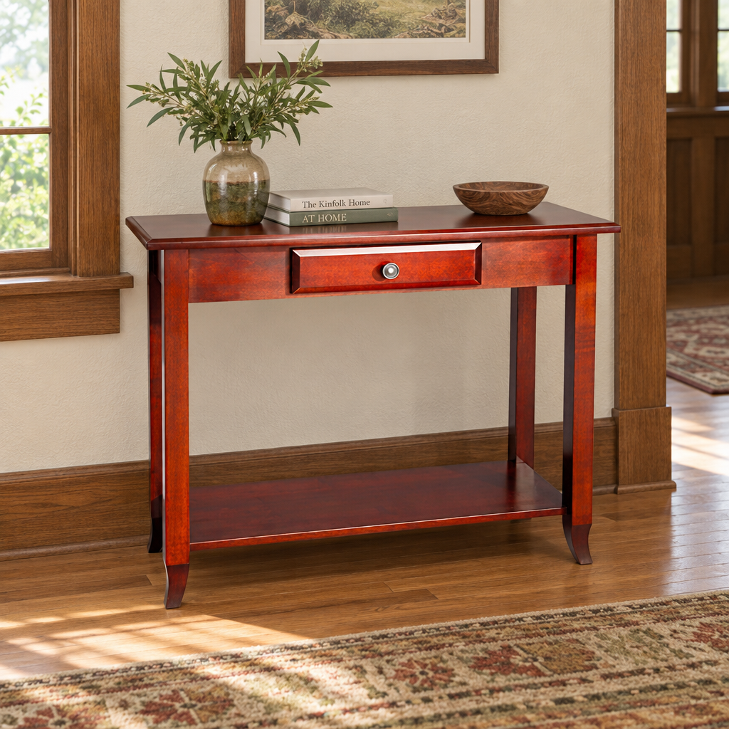 Amish Manchester Hall Table shown in the living room of a craftsman bungalow home