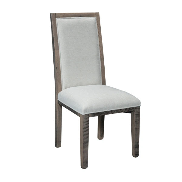 Amish Promontory Upholstered Rustic Barnwood Side Chair