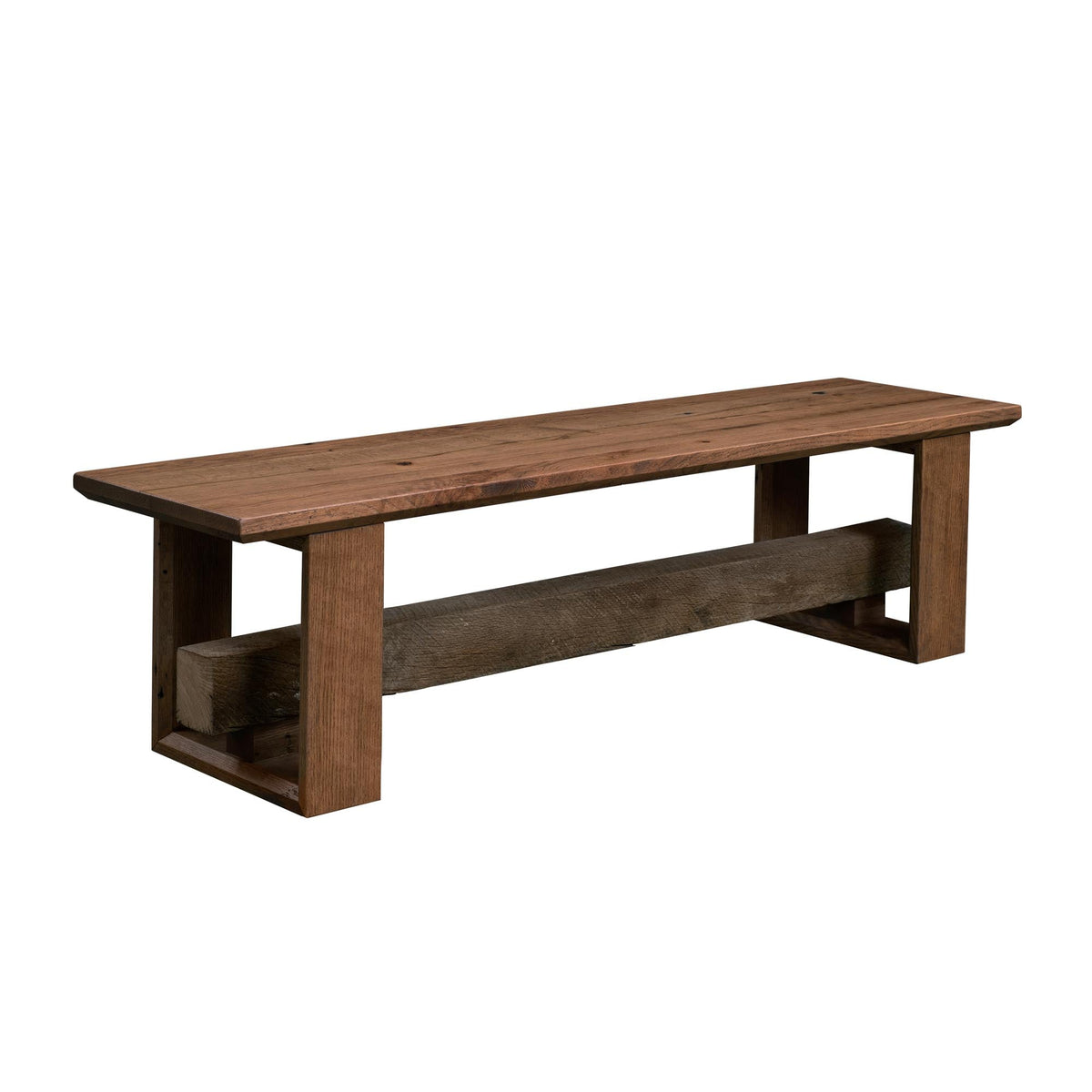 Amish Promontory Rustic Barnwood Dining Bench Bench