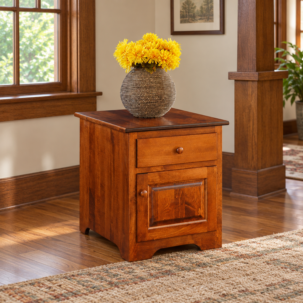 Amish End Table shown in the living room of a craftsman bungalow home