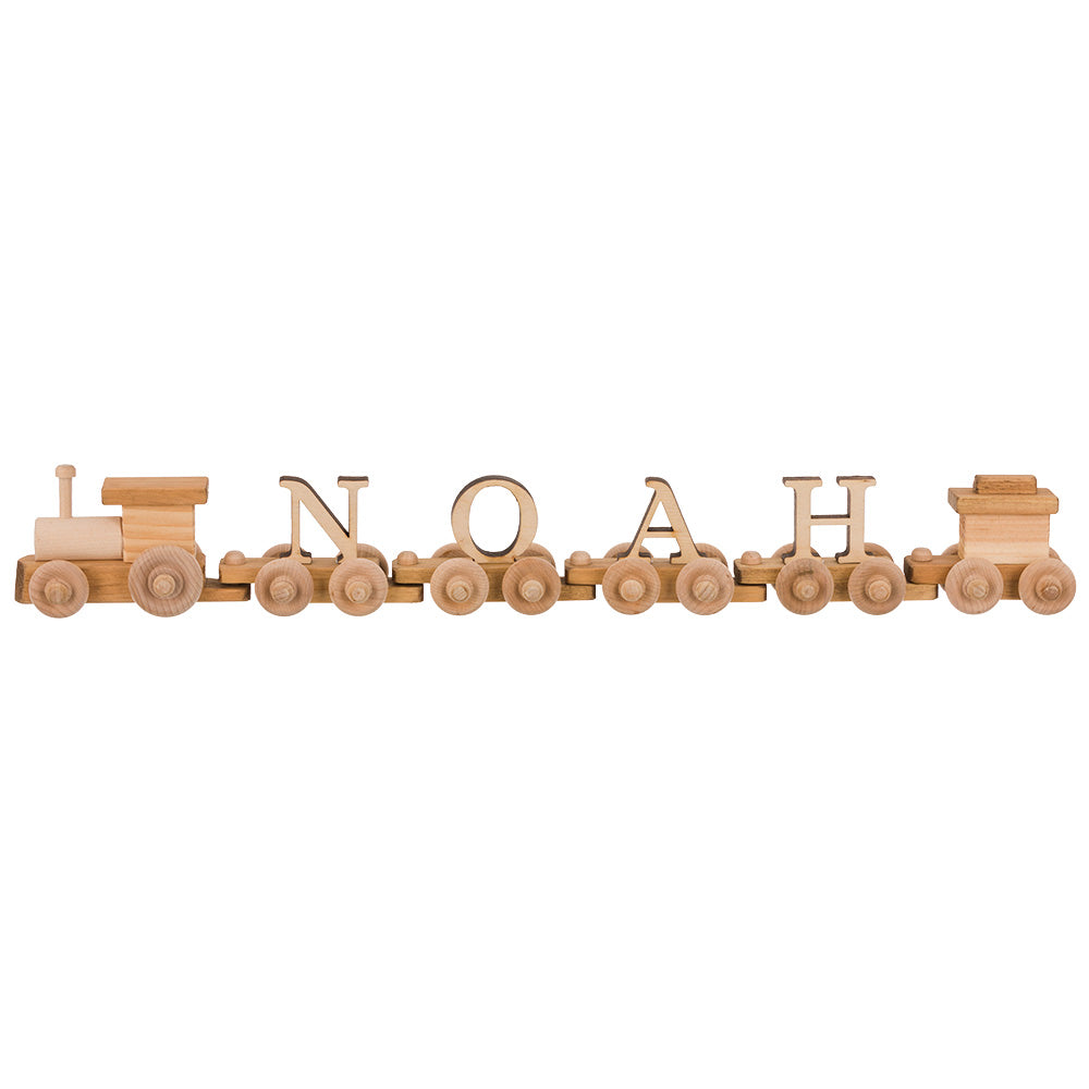 lowercase wooden letter train