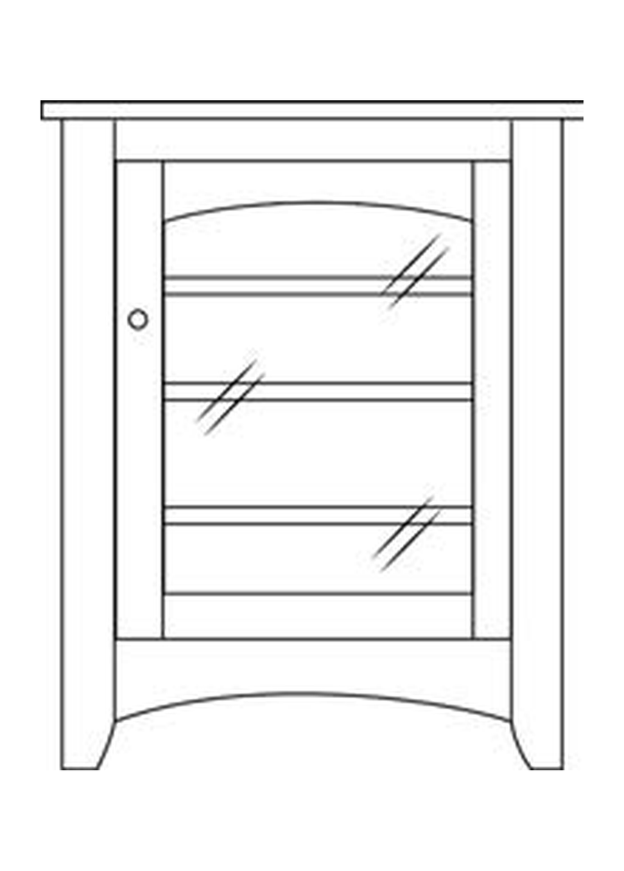 Amish 24" Stereo Cabinet - Shaker, Mission or Manchester - line drawing