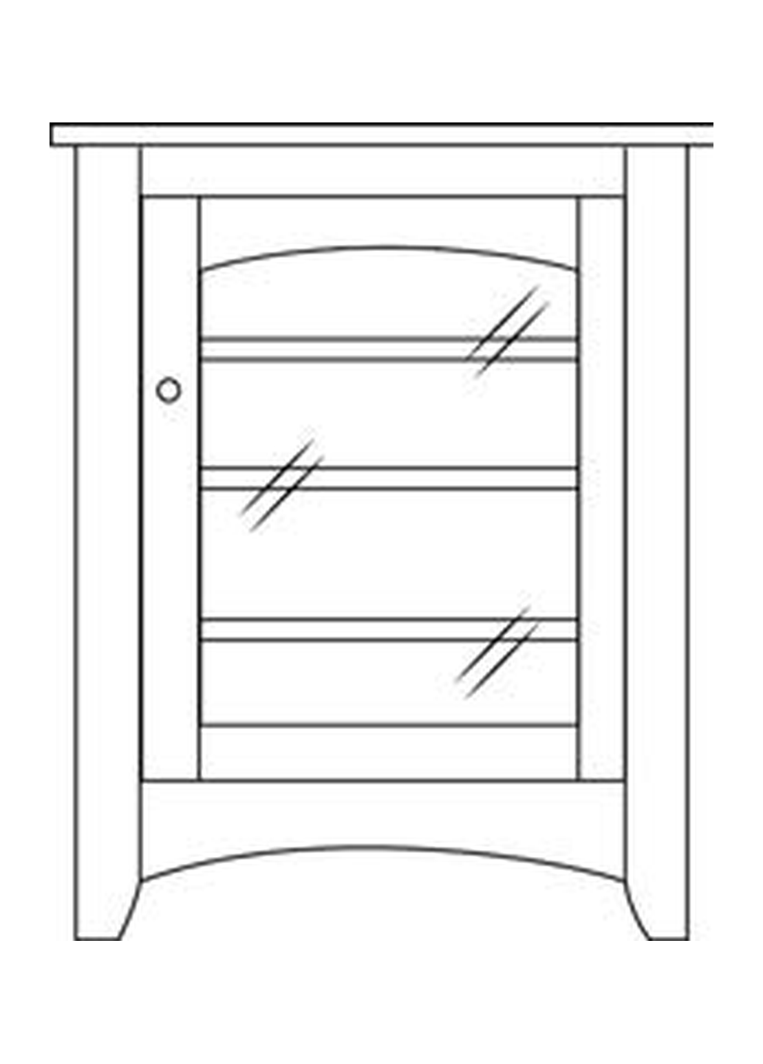 Amish 24" Stereo Cabinet - Shaker, Mission or Manchester - line drawing