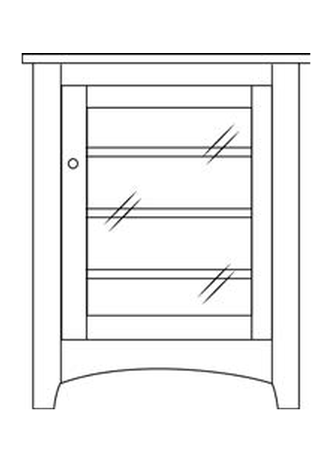 Amish 24" Stereo Cabinet - Shaker, Mission or Manchester - line drawing