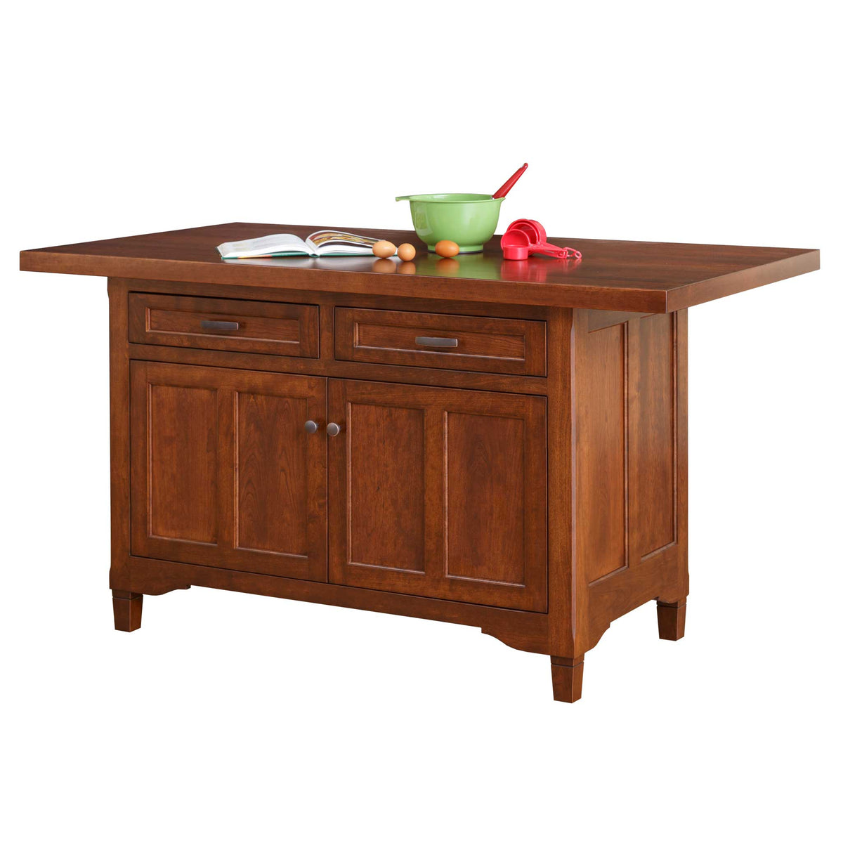 Amish Lexington 2 Door 2 Drawer Kitchen Island