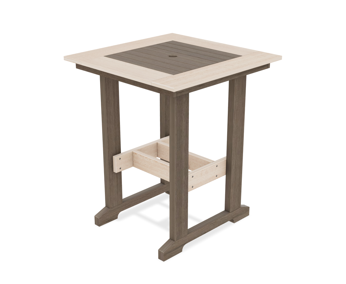 Amish Poly Great Bay Patio Counter Swivel Chair Table 3pc Set