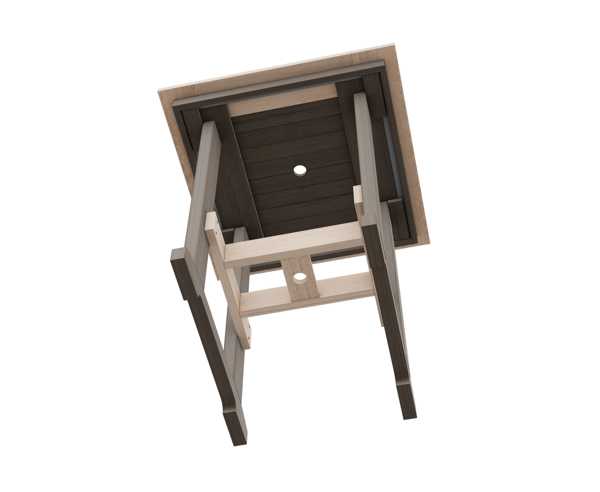 Amish Poly Great Bay Patio Counter Swivel Chair Table 3pc Set