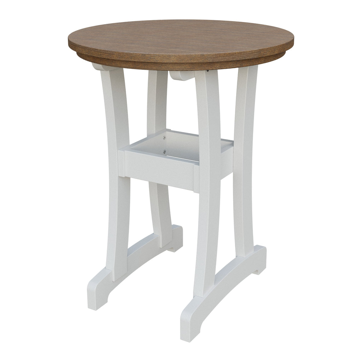 Amish Legacy 30" Round Outdoor Counter Table in Antique Mahogany & White