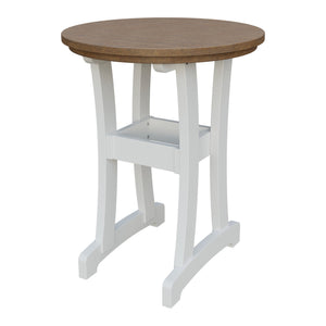 Amish Legacy 30" Round Outdoor Counter Table in Antique Mahogany & White