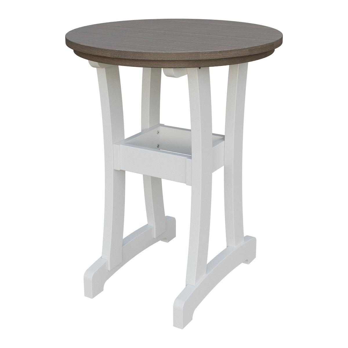 Amish Legacy 30" Round Outdoor Counter Table in Brazilian Walnut & White