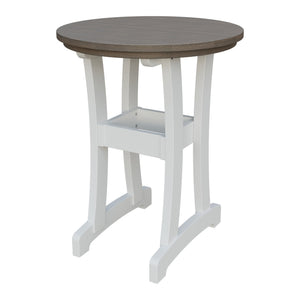 Amish Legacy 30" Round Outdoor Counter Table in Brazilian Walnut & White