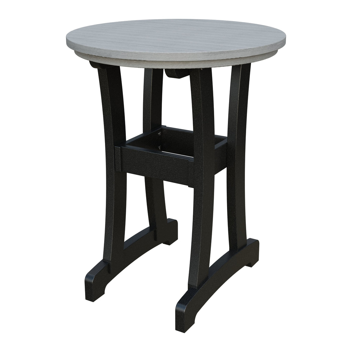 Amish Legacy 30" Round Outdoor Counter Table in Driftwood Gray & Black