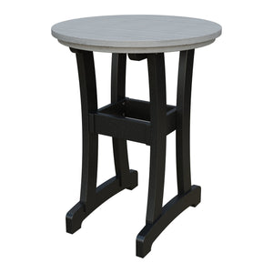 Amish Legacy 30" Round Outdoor Counter Table in Driftwood Gray & Black