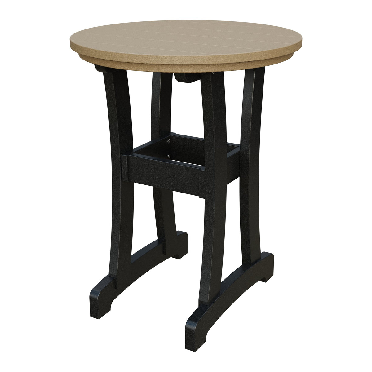 Amish Legacy 30" Round Outdoor Counter Table in Weathered Wood & Black