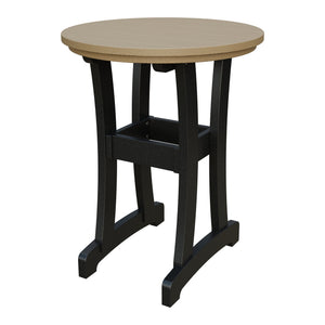 Amish Legacy 30" Round Outdoor Counter Table in Weathered Wood & Black