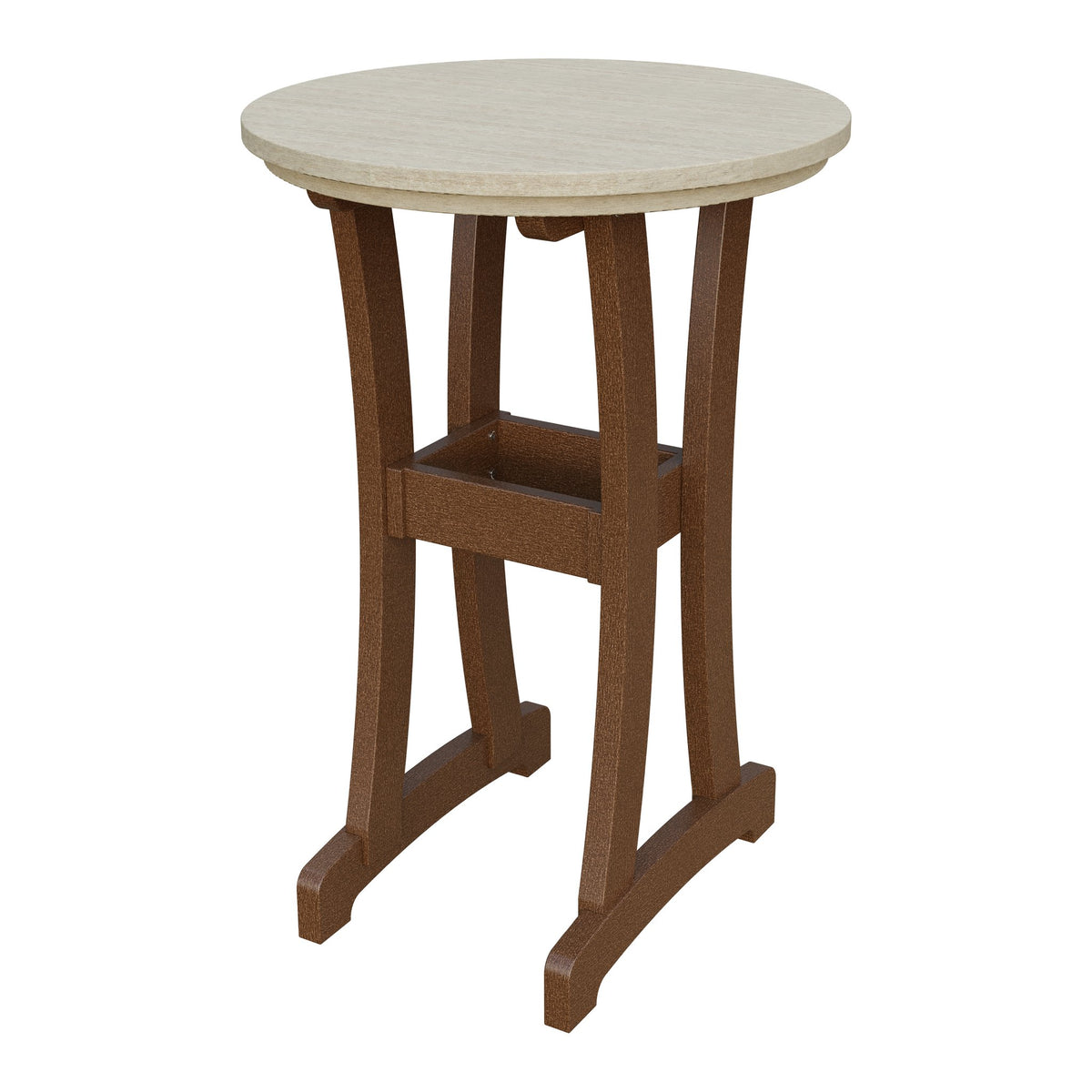 Amish Legacy 30" Round Outdoor Bar Table in Birchwood & Tudor Brown
