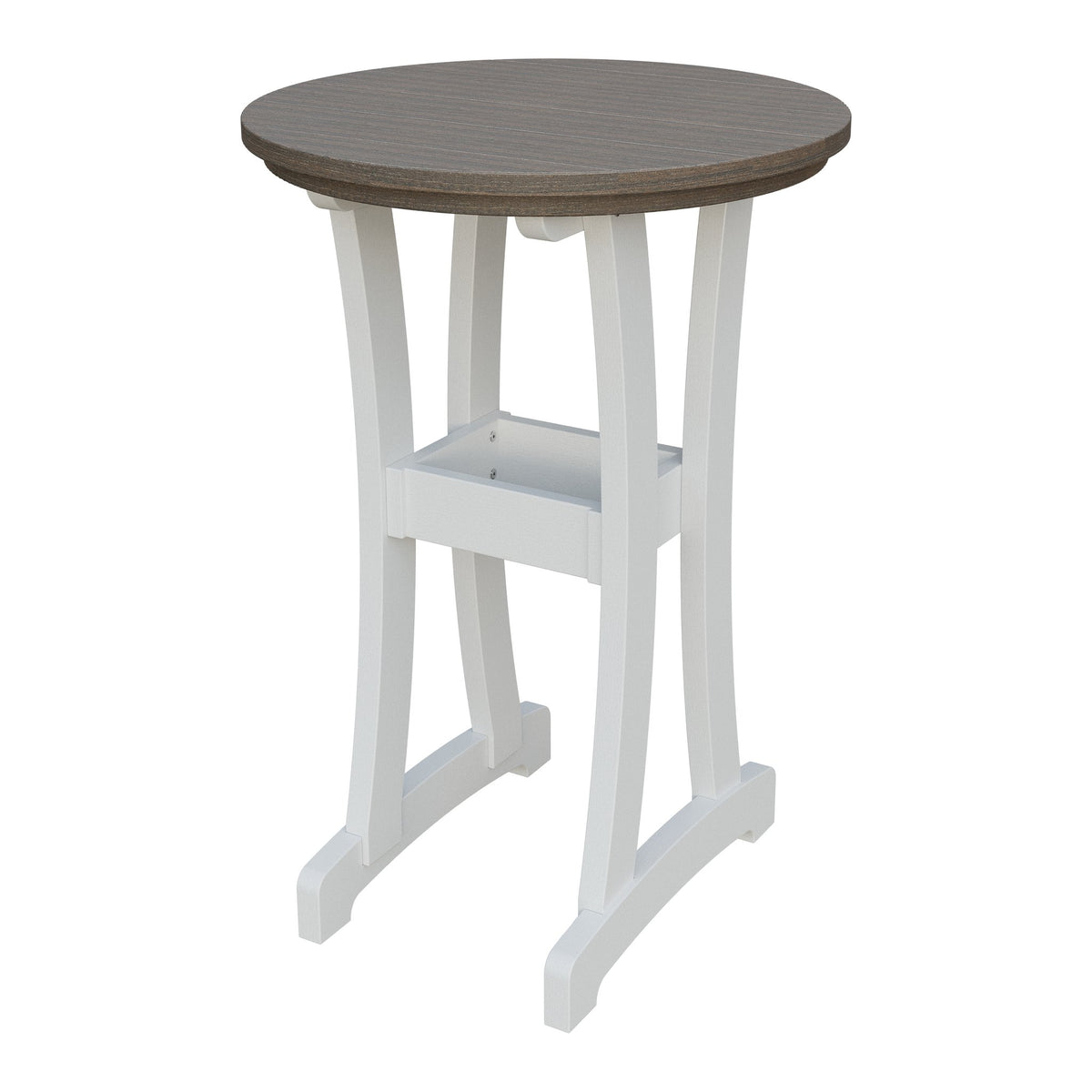 Amish Legacy 30" Round Outdoor Bar Table in Brazilian Walnut & White