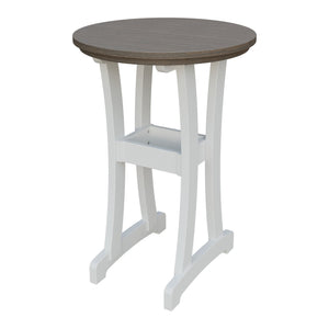 Amish Legacy 30" Round Outdoor Bar Table in Brazilian Walnut & White