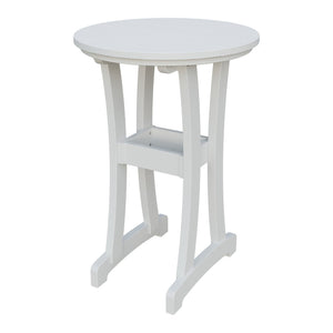 Amish Legacy 30" Round Outdoor Bar Table in Bright White