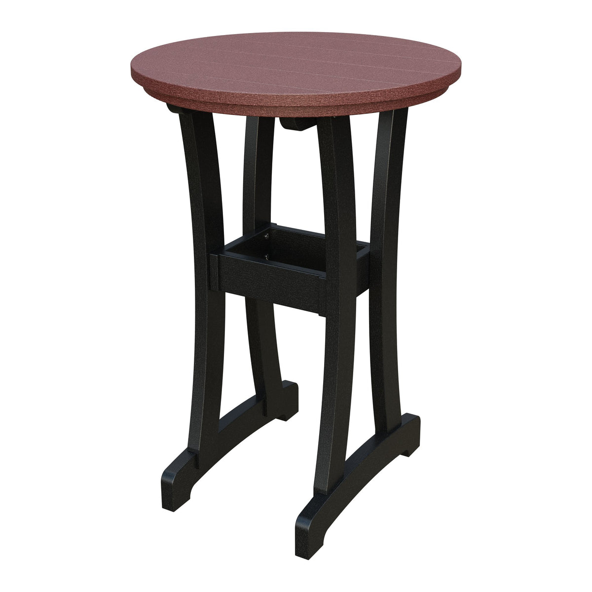 Amish Legacy 30" Round Outdoor Bar Table in Cherrywood & Black