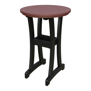 Amish Legacy 30" Round Outdoor Bar Table in Cherrywood & Black