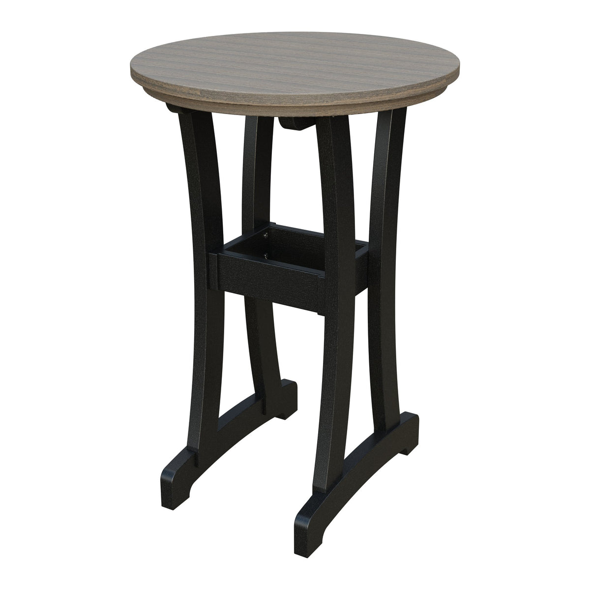 Amish Legacy 30" Round Outdoor Bar Table in Coastal Gray & Black