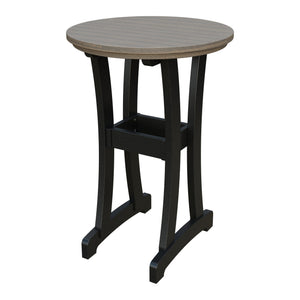 Amish Legacy 30" Round Outdoor Bar Table in Coastal Gray & Black