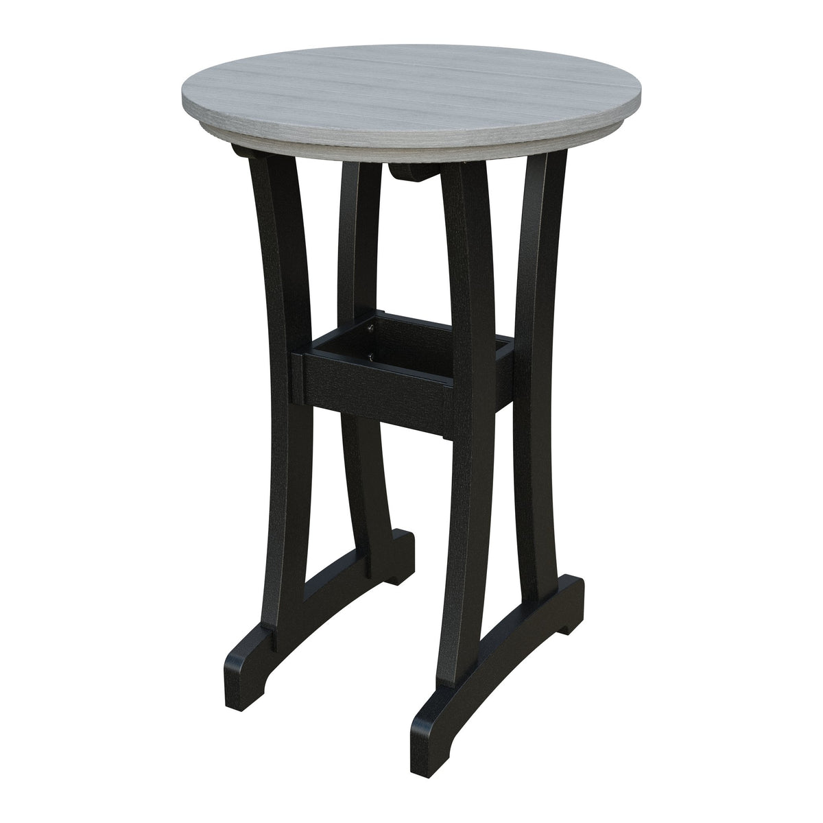 Amish Legacy 30" Round Outdoor Bar Table in Driftwood Gray & Black
