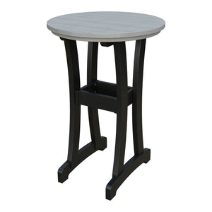 Amish Legacy 30" Round Outdoor Bar Table in Driftwood Gray & Black