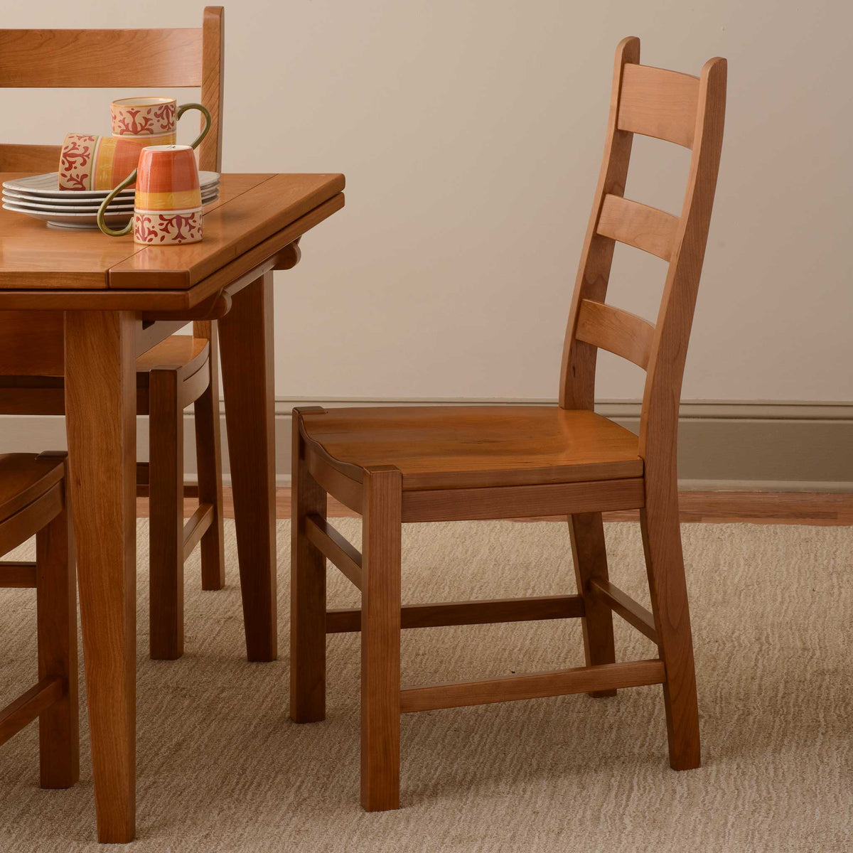 Amish Farmhouse Ladder Back Wood Dining Chair