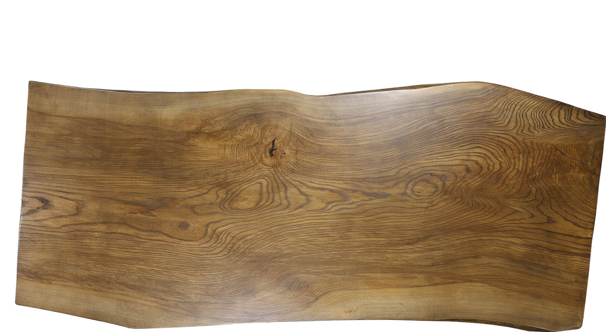 Glazed ash live edge dining table slab 111 inches long, extra wide