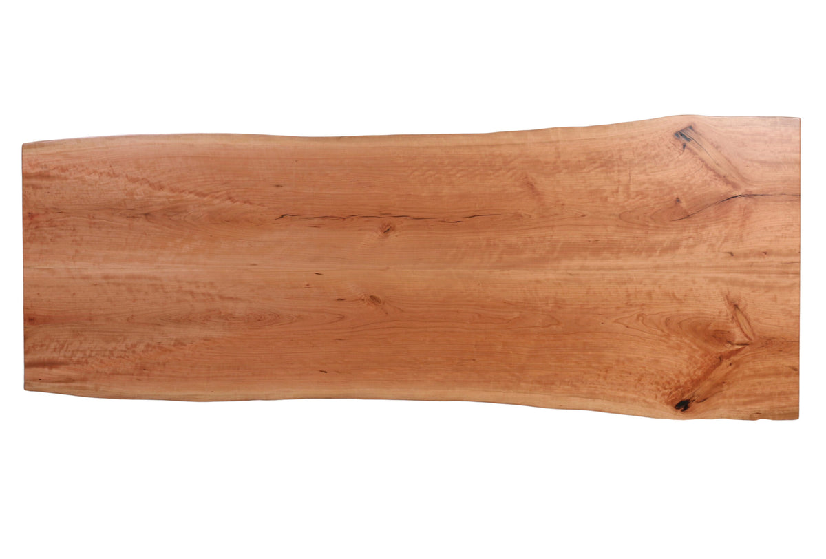 Book-matched cherry live edge dining table slab 105 inches long