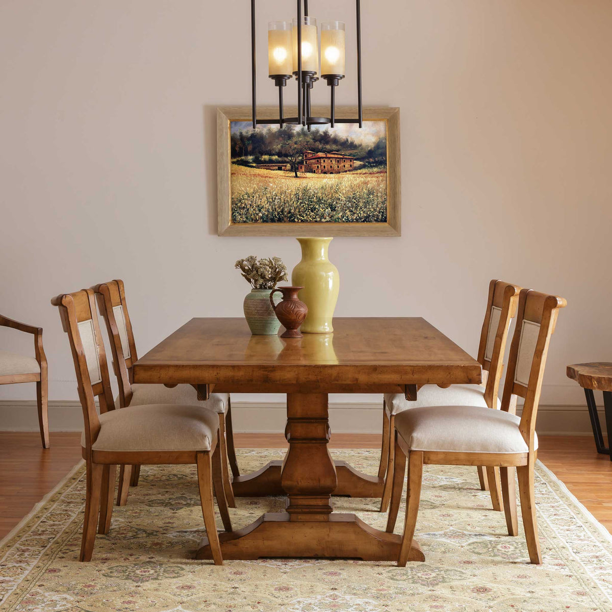 Amish Tuscany Rectangular Trestle Dining Table