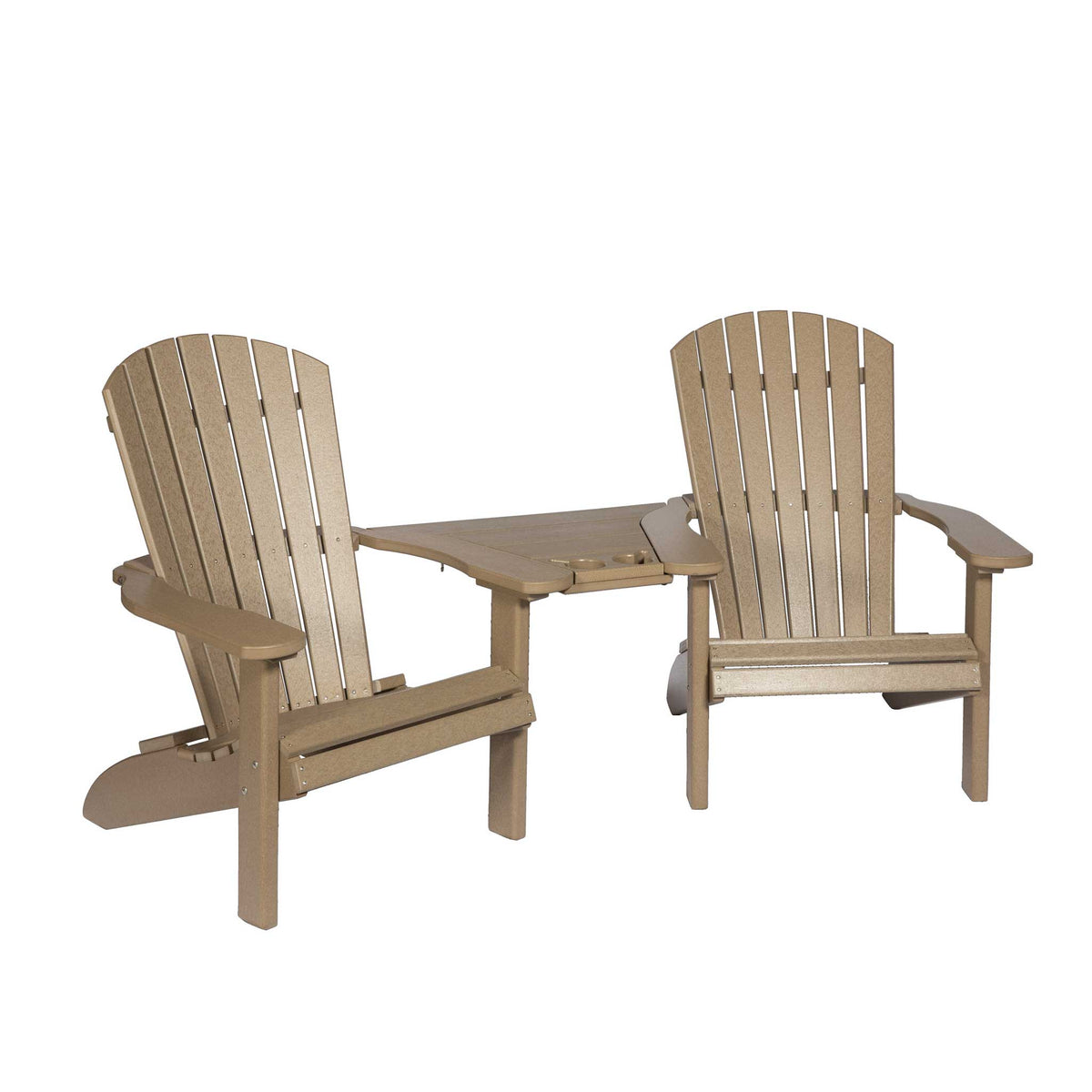 Amish Adirondack Fanback Poly Patio Settee for 2