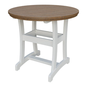 Amish Legacy 42" Round Outdoor Counter Table in Antique Mahogany & White