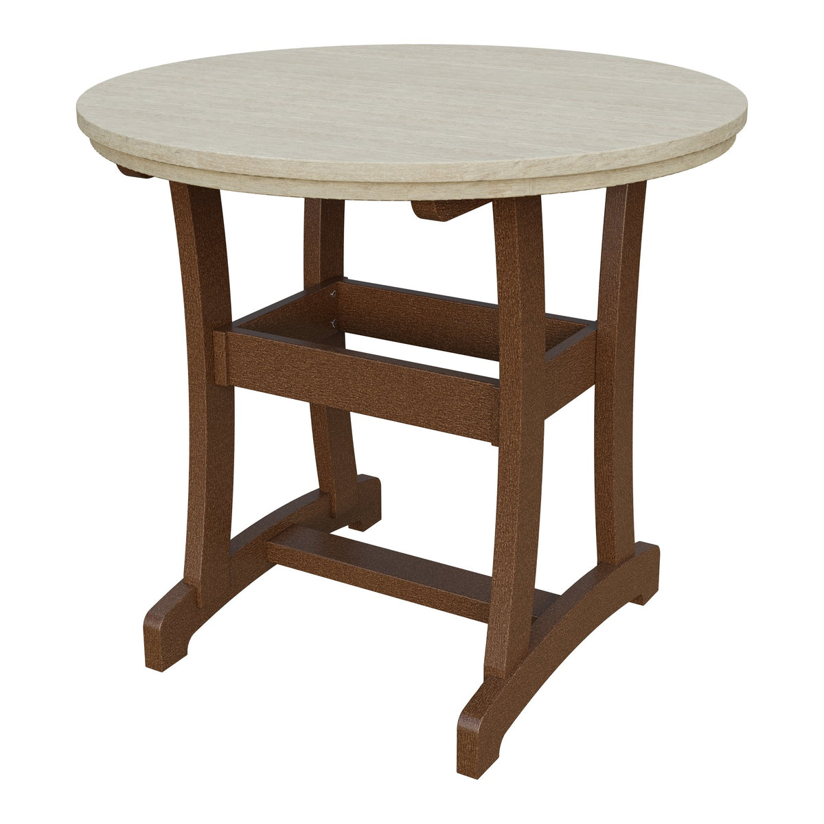 Amish Legacy 42" Round Outdoor Counter Table in Birchwood & Tudor Brown