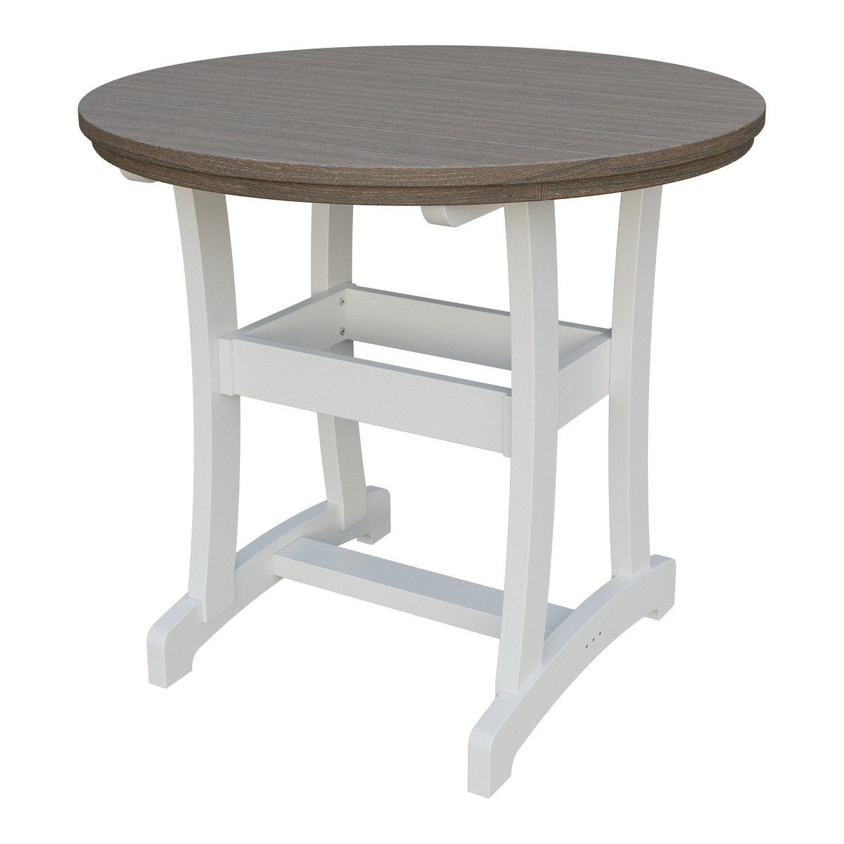 Amish Legacy 42" Round Outdoor Counter Table in Brazilian Walnut & White