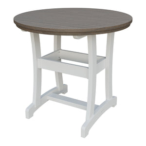 Amish Legacy 42" Round Outdoor Counter Table in Brazilian Walnut & White