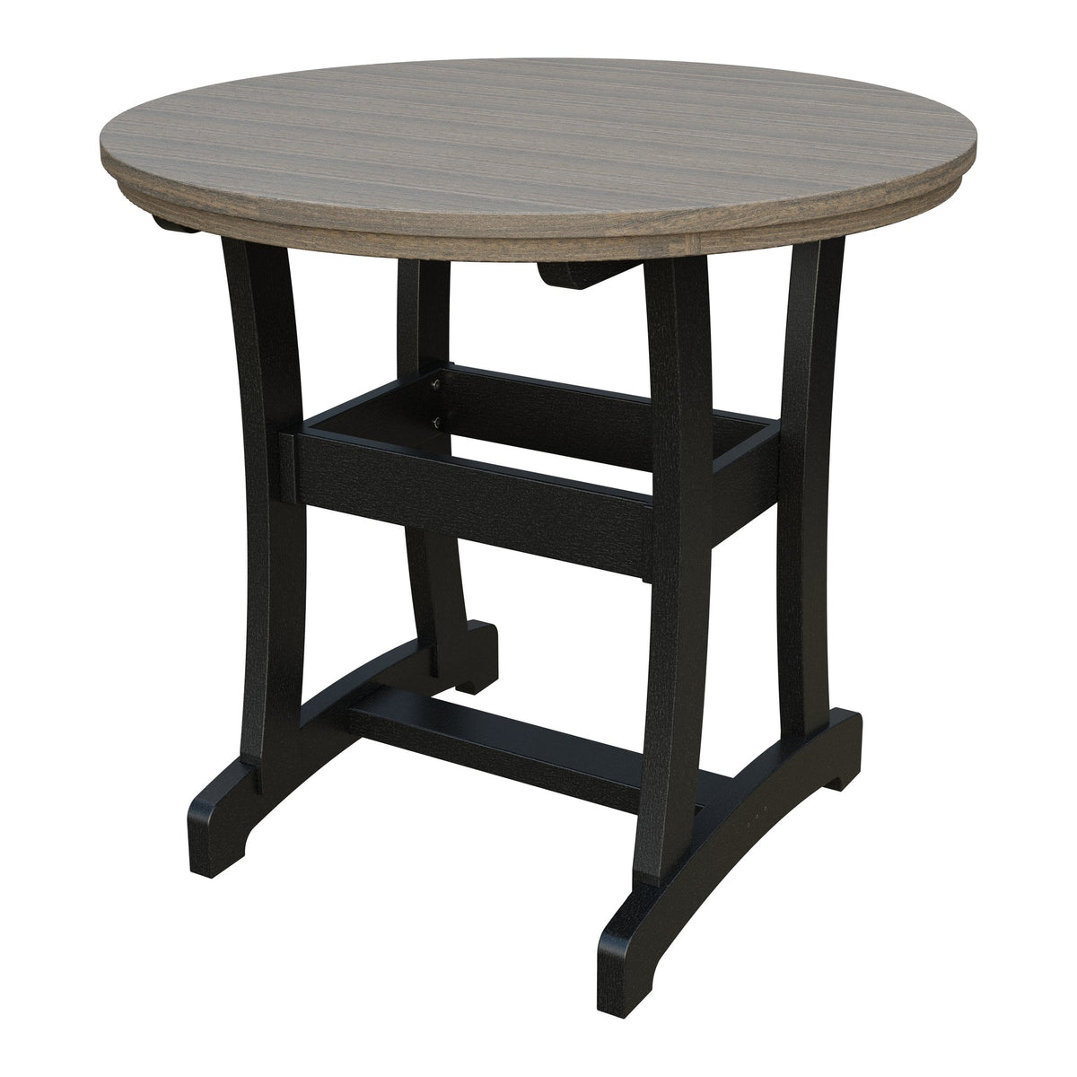 Amish Legacy 42" Round Outdoor Counter Table in Coastal Gray & Black