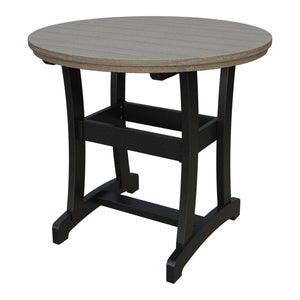 Amish Legacy 42" Round Outdoor Counter Table in Coastal Gray & Black