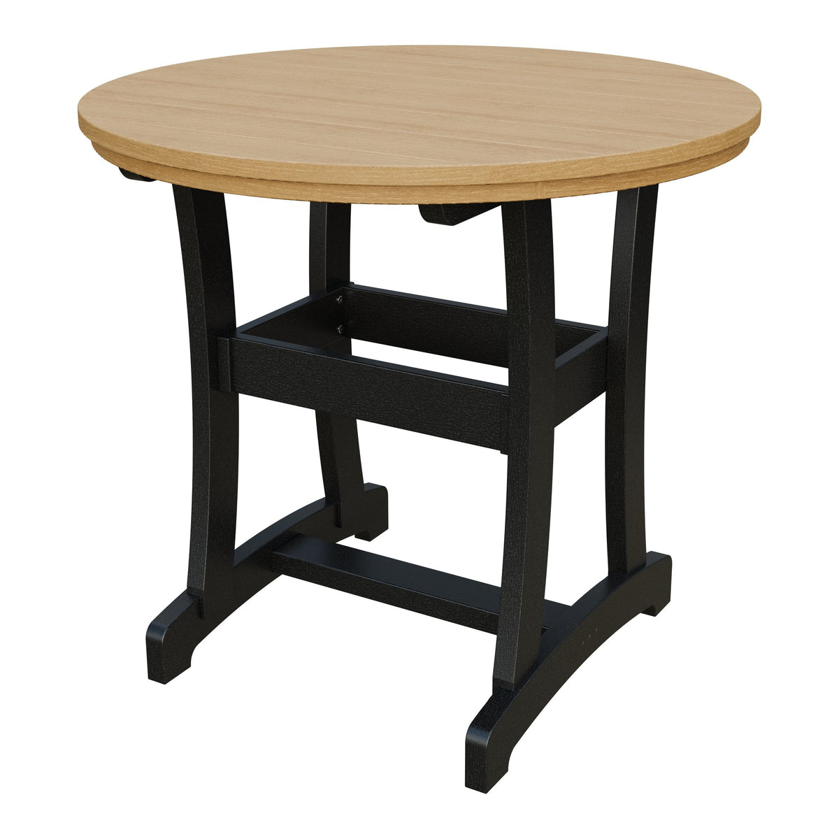 Amish Legacy 42" Round Outdoor Counter Table in Natural Teak & Black