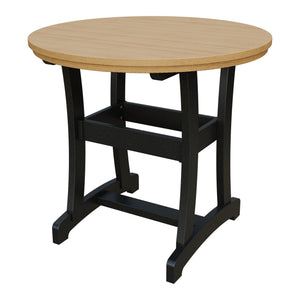 Amish Legacy 42" Round Outdoor Counter Table in Natural Teak & Black