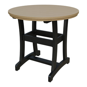 Amish Legacy 42" Round Outdoor Counter Table in Weathered Wood & Black