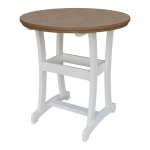 Amish Legacy 42" Round Outdoor Bar Table in Antique Mahogany & White