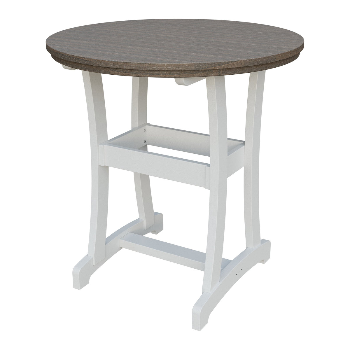 Amish Legacy 42" Round Outdoor Bar Table in Brazilian Walnut & White